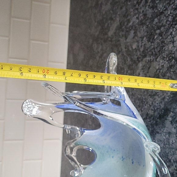 Murano Blue and Green Pulled Glass Tentacles Bowl - Picture 10 of 10